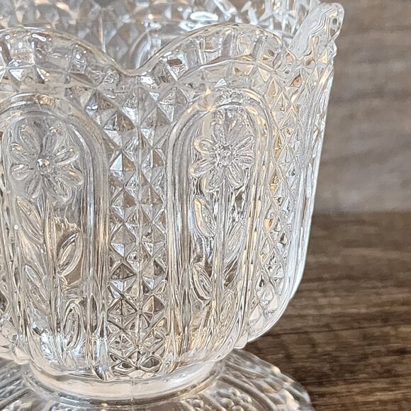 Vintage Avon Candler Holder Candy Dish Glass Footed - Picture 3 of 16